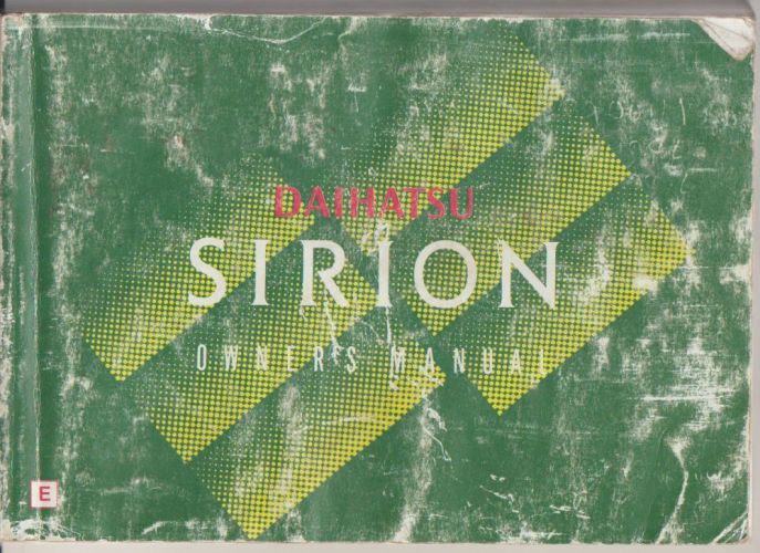 Daihatsu M100 Sirion Owners Manual