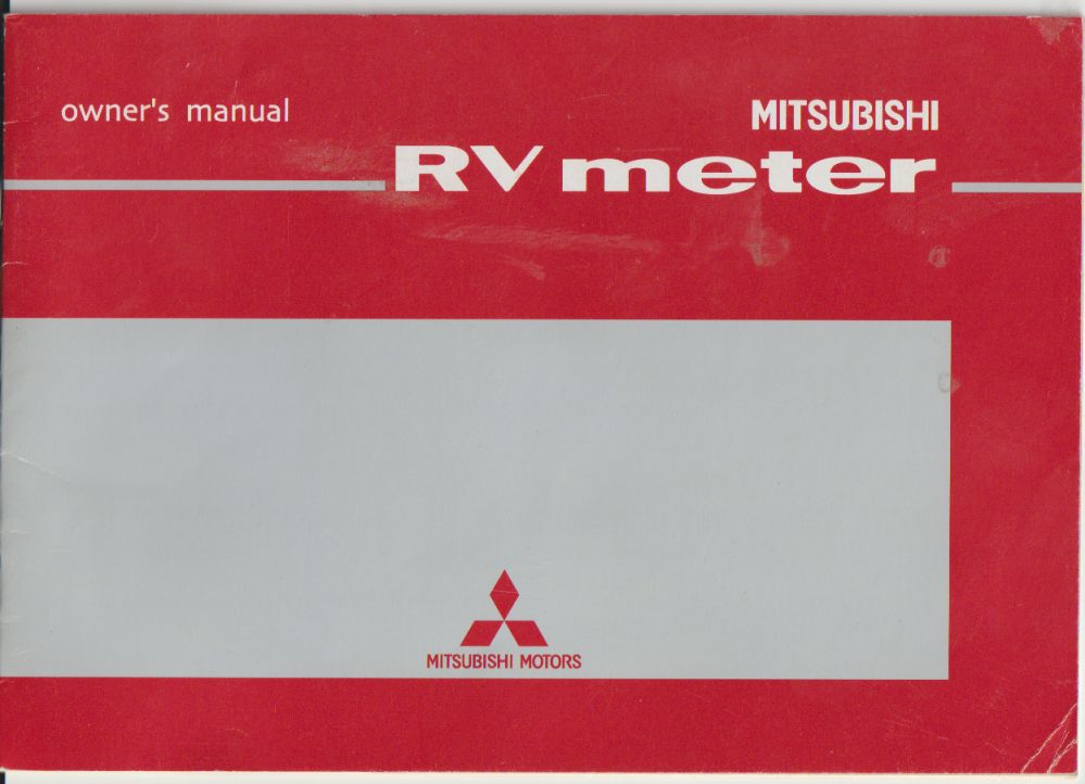 Mitsubishi RV Meter Owners Manual MN144615 2003
