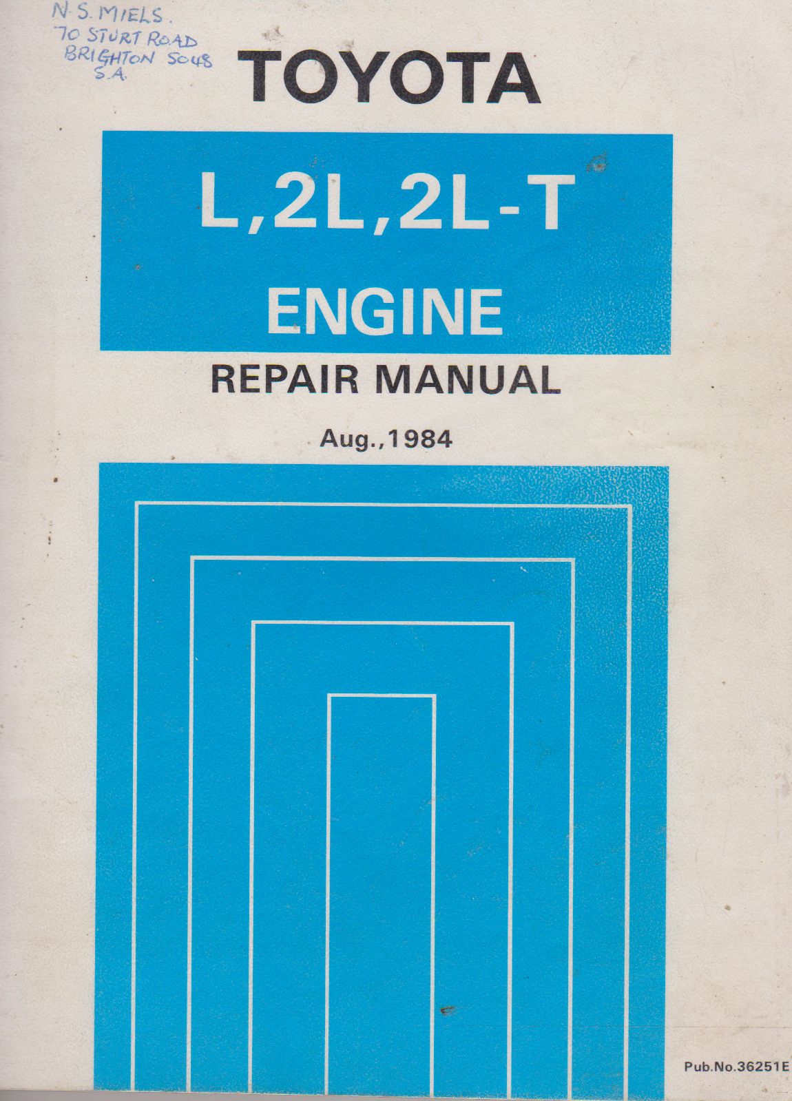 Toyota L, 2L, 2L-T Engine Factory Repair Manual
