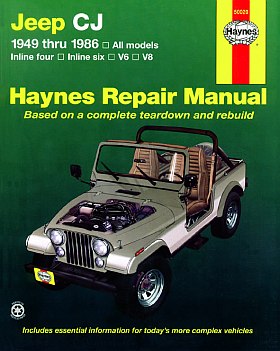 Jeep CJ 1949 - 1986 Haynes Service and Repair 50020