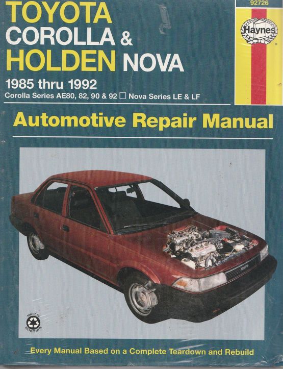 Toyota Corolla & Holden Nova (85 - 92) Haynes Automotive Repair