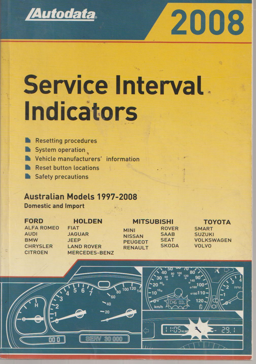 Autodata Service Interval Indicators 1997-2008 Tech Manual Aus