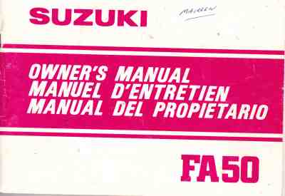 Suzuki FA50 Owners Manual 99011-02223-01D