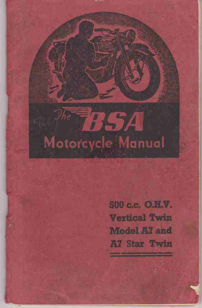 BSA 500 cc OHV Vertical Twin Models A7 And A7 Star Twin Motorcyc