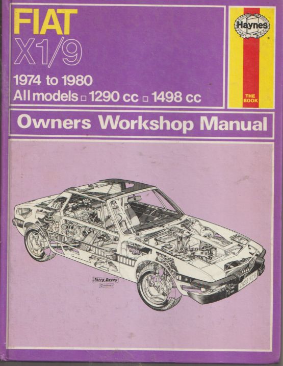 Title FIAT X1/9 `1974 to 1980 OWNERS WORKSHOP MANUAL