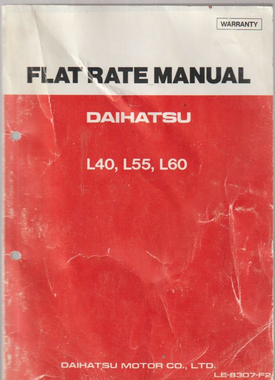 Daihatsu Models L40, L55V, L60 Flat Rate Manual (TIMES GUIDE)