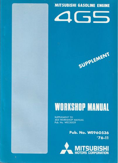 Mitsubishi 4GS Gasoline Engine Supplement Workshop Manual