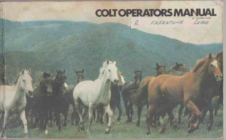 RB Colt Operators Manual AW3000975