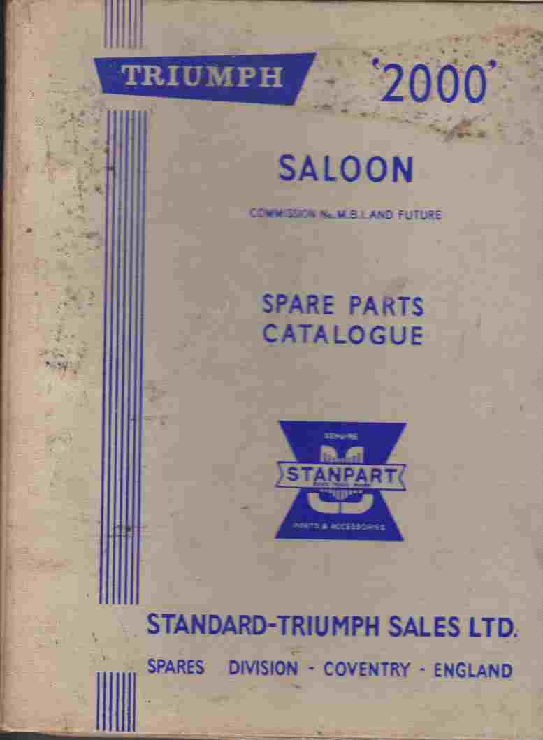 Triumph 2000 & 2.5 Pi Mk2 Parts List