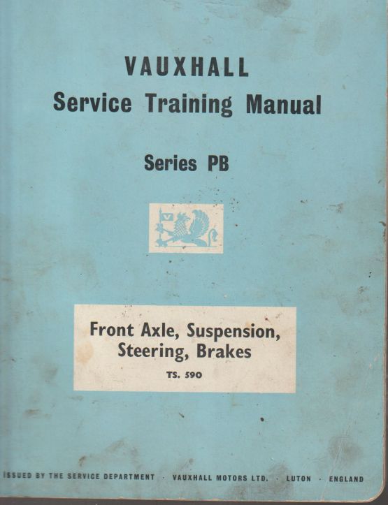 Vauxhall Series Pb Service Training Manual, Front Axle, Suspen