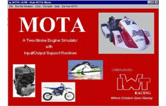MOTA V8.00 for
                                      Windows The latest MOTA version 8
                                      is an evolution of the V6.10 that
                                      includes some fabulous new tools.
                                      The world's leading 2-stroke
                                      engine simulation software