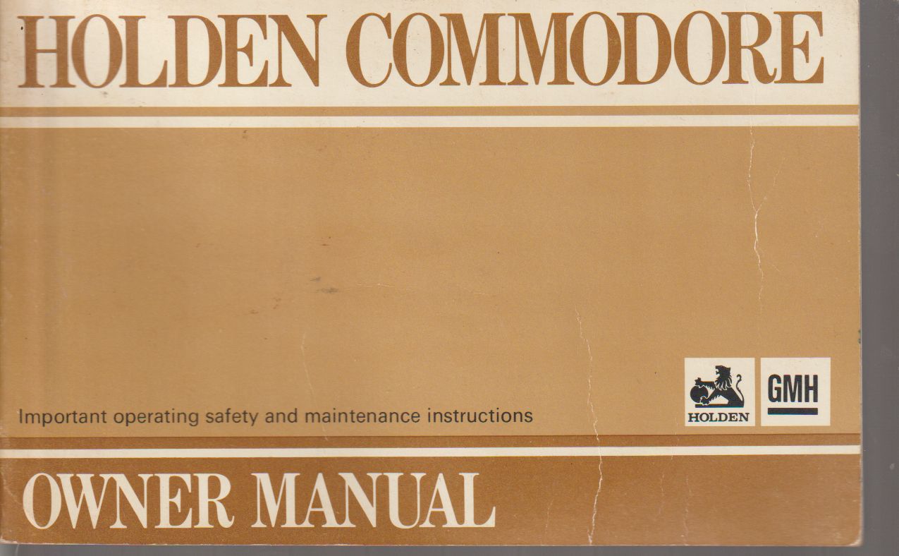 Holden Commodore Owners Manual . VB, 0909989974, 92006776,