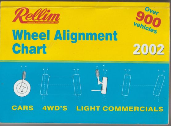 2002 Rellim Wheel Alignment Chart Cars 4WDs light Commercials