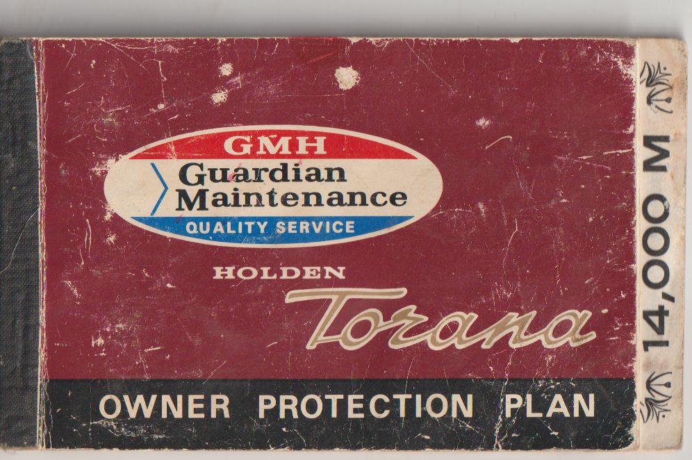 Holden Torana Owner Proctection Plan LC Torana 2811430